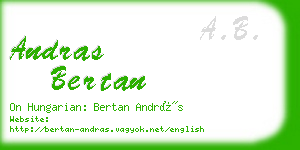 andras bertan business card